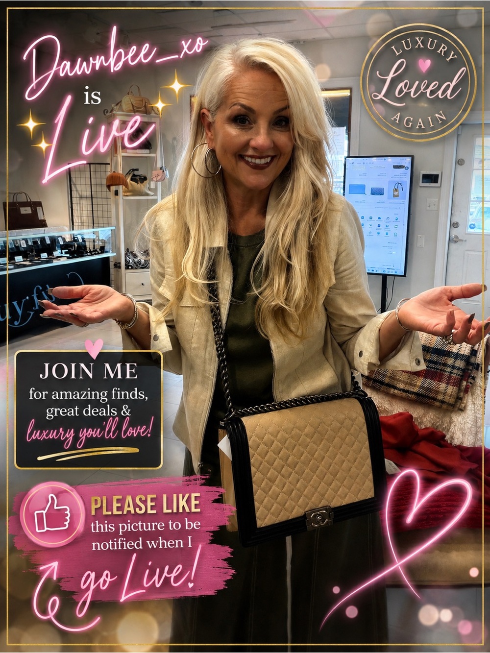 dawnbee_xo is LIVE!!  !!  Like this listing to be notified when I GO LiVE!!💥